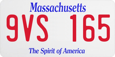 MA license plate 9VS165