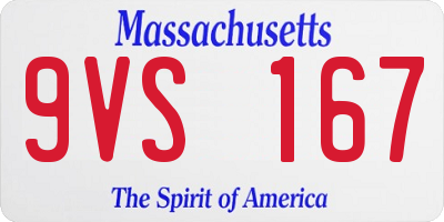 MA license plate 9VS167