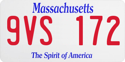 MA license plate 9VS172