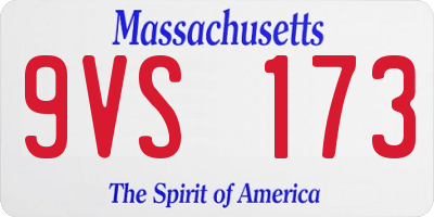 MA license plate 9VS173