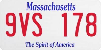 MA license plate 9VS178