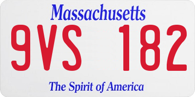 MA license plate 9VS182