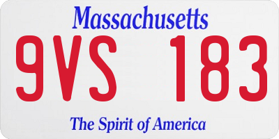 MA license plate 9VS183