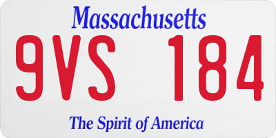 MA license plate 9VS184