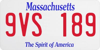 MA license plate 9VS189