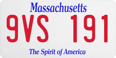 MA license plate 9VS191