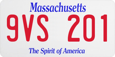 MA license plate 9VS201
