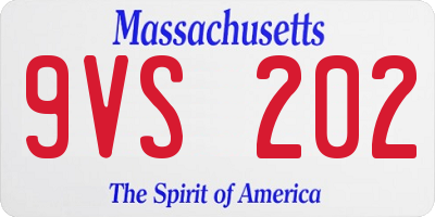 MA license plate 9VS202