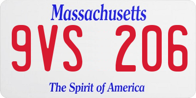 MA license plate 9VS206