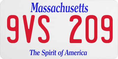 MA license plate 9VS209