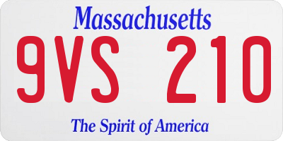 MA license plate 9VS210