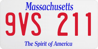 MA license plate 9VS211