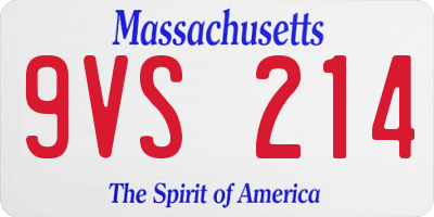MA license plate 9VS214