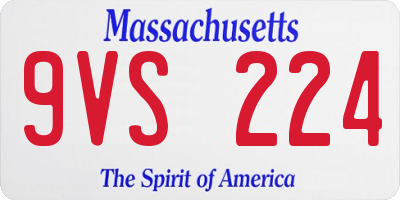 MA license plate 9VS224
