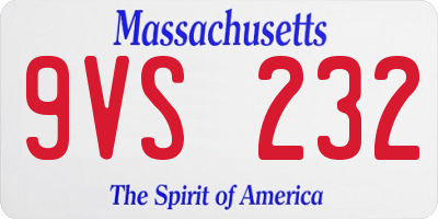 MA license plate 9VS232