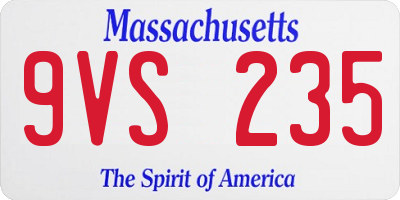 MA license plate 9VS235