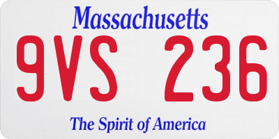 MA license plate 9VS236