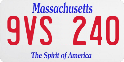 MA license plate 9VS240