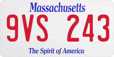 MA license plate 9VS243