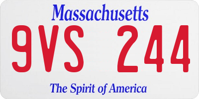 MA license plate 9VS244