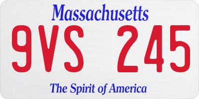 MA license plate 9VS245