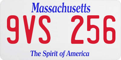 MA license plate 9VS256