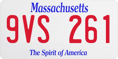 MA license plate 9VS261