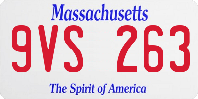 MA license plate 9VS263