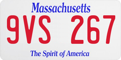 MA license plate 9VS267