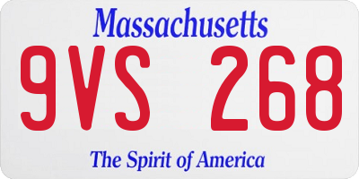 MA license plate 9VS268