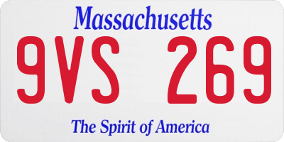 MA license plate 9VS269