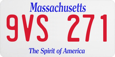 MA license plate 9VS271