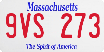 MA license plate 9VS273