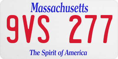 MA license plate 9VS277