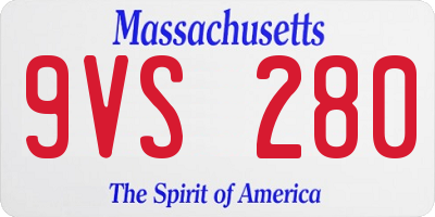 MA license plate 9VS280