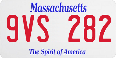 MA license plate 9VS282
