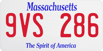 MA license plate 9VS286