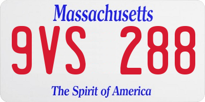 MA license plate 9VS288