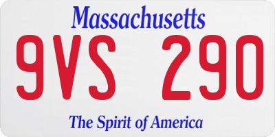 MA license plate 9VS290