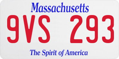 MA license plate 9VS293
