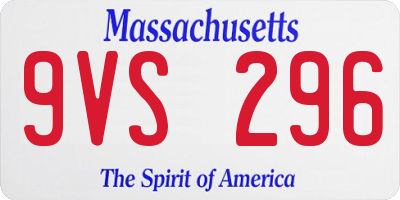 MA license plate 9VS296