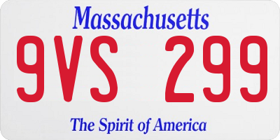MA license plate 9VS299