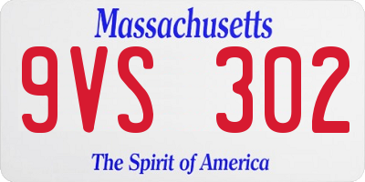 MA license plate 9VS302