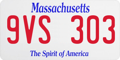 MA license plate 9VS303