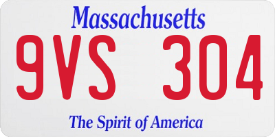 MA license plate 9VS304