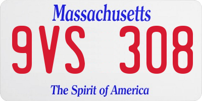 MA license plate 9VS308