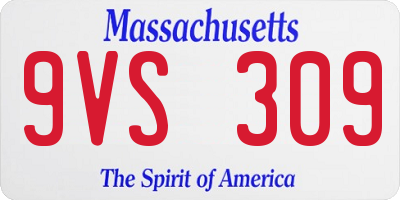 MA license plate 9VS309