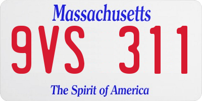 MA license plate 9VS311