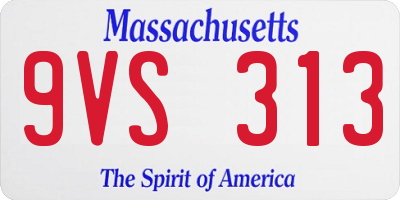 MA license plate 9VS313