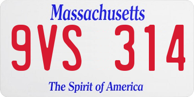 MA license plate 9VS314